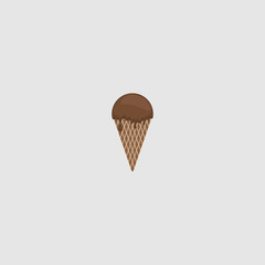 Chocolate Cone Ice cream with melted Chocolate vector Illustration