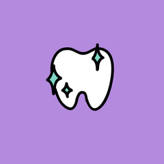 tooth doodle icon, vector illustration