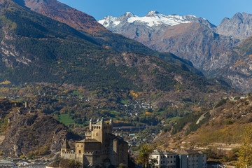 Obraz premium Castle in Aosta, Italy. 