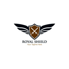 Elegant Shield logo designs concept vector, Guardian symbol, Shield and Sword logo template