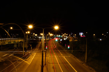 
Night road! City