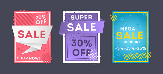 Geometric vector banner set. Vector illistration.