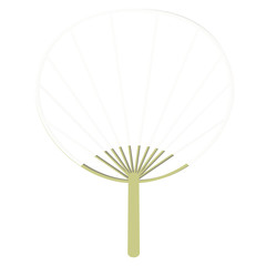 無地の団扇ベクターイラスト。涼しさ感じる日本の夏の風物詩