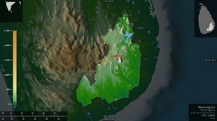 Moneragala, Sri Lanka - composition. Physical