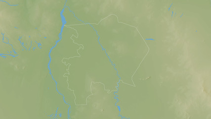 Al Jazirah, Sudan - outlined. Physical