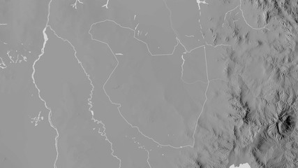 Al Qadarif, Sudan - outlined. Grayscale