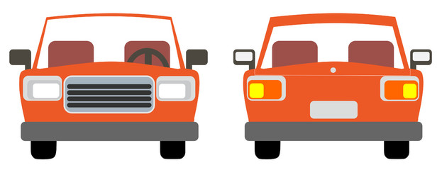 Carro Vermelho Frente e Verso