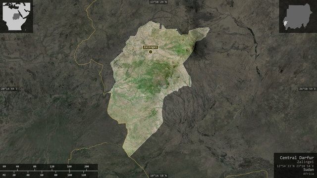 Central Darfur, Sudan - composition. Satellite