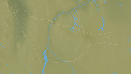 Khartoum, Sudan - outlined. Relief