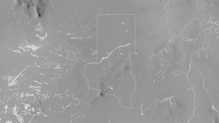 North Darfur, Sudan - outlined. Grayscale
