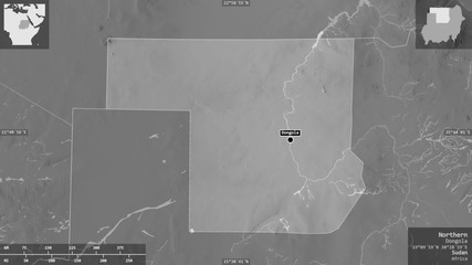 Fototapeta premium Northern, Sudan - composition. Grayscale