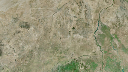 North Kurdufan, Sudan - outlined. Satellite