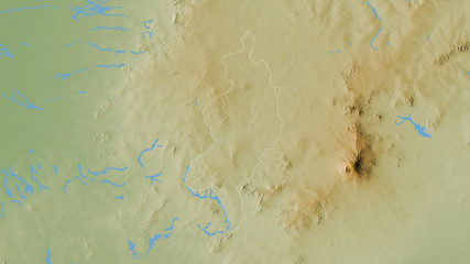 West Darfur, Sudan - outlined. Physical