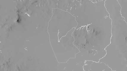 West Kurdufan, Sudan - outlined. Grayscale