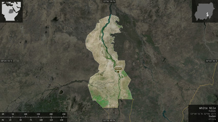 White Nile, Sudan - composition. Satellite