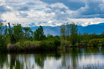 Fototapeta na wymiar Colorado Front Range From St. Vrain State Park