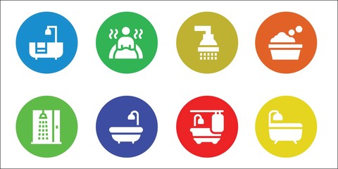 tub icon set