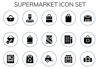 Modern Simple Set of supermarket Vector filled Icons