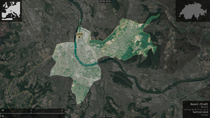Basel-Stadt, Switzerland - composition. Satellite