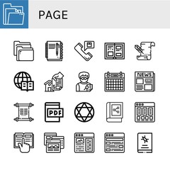 Set of page icons