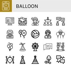balloon simple icons set