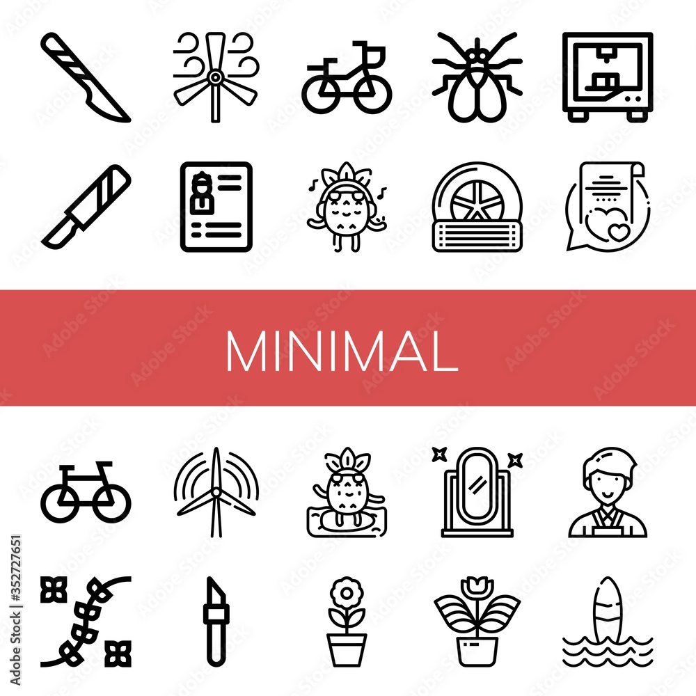 Poster minimal simple icons set
