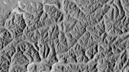 Graubünden, Switzerland - outlined. Grayscale