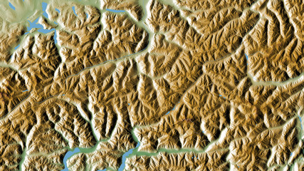 Graubünden, Switzerland - outlined. Physical