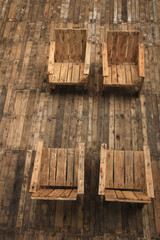 Naklejka na ściany i meble wooden chairs on the deck