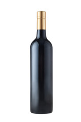 Wine bottle mock up isolated on white background with clipping path