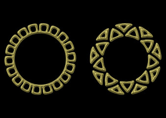 ethnic golden 3d embroidery pattern