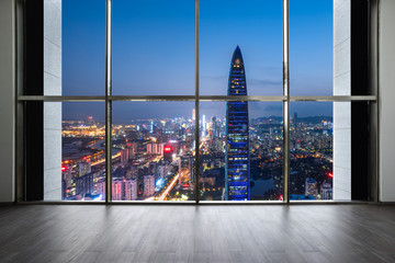 Urban scenery and interior space of Shenzhen