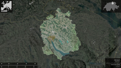 Zürich, Switzerland - composition. Satellite