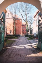 Wawel castle courtyards in Krakow, Poland