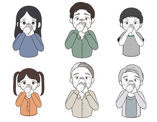 恐怖で冷や汗をかく家族