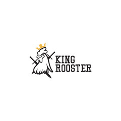 King Rooster Logo Icon Vector Template Design Illustration