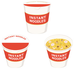 Instant ramen noodles. Vector illustration