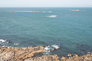 Aerial view of the coast of Cabo Polonio, in Rocha, Uruguay