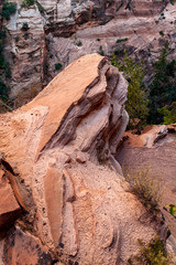 Rock formation around mountains in Zion National Park in Utah, USA