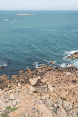 Aerial view of the coast of Cabo Polonio, in Rocha, Uruguay