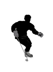 Male Ice Hockey Player Silhouette