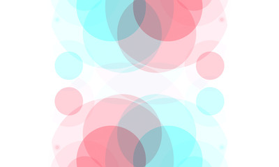 Abstract red blue circles on white background. Modern graphic design element.
