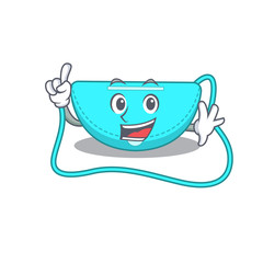sling bag caricature design style with one finger gesture