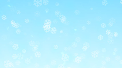 Christmas winter snowflake with blue sky background.