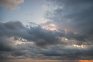 Before storm and heavy rain dark clouds in the sky