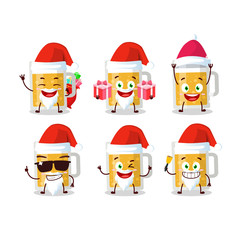 Santa Claus emoticons with mug of beer cartoon character
