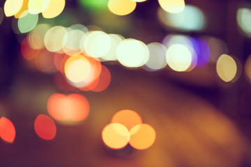 Abstract defocus of bokeh light traffic in the city