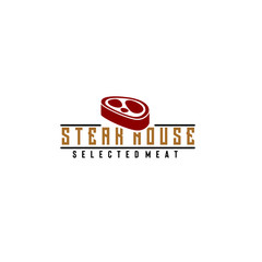 Restaurant logo with meat, text and line indicates simplicity perfect for modern steak restaurant logo