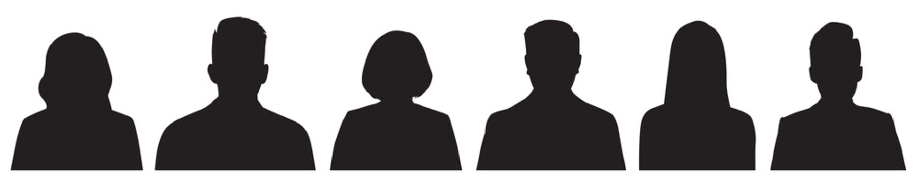 Set of vector avatar profile icon in silhouettes.