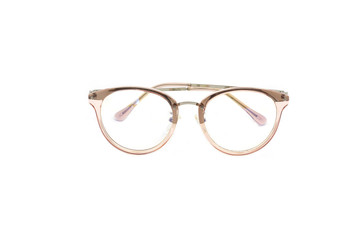 Pink frame clear glasses